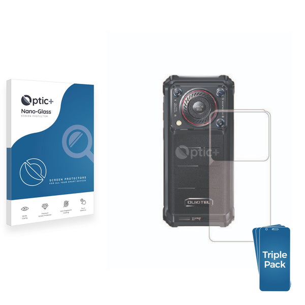 3pk Optic+ Nano Glass Rear Protectors for Oukitel WP36 (Back)
