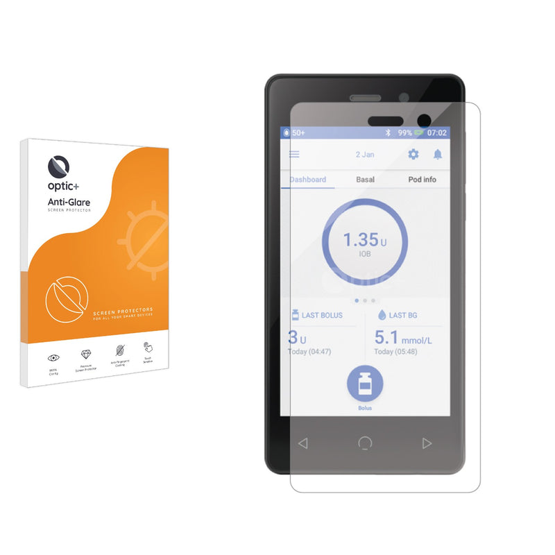 Optic+ Anti-Glare Screen Protector for Omnipod 5