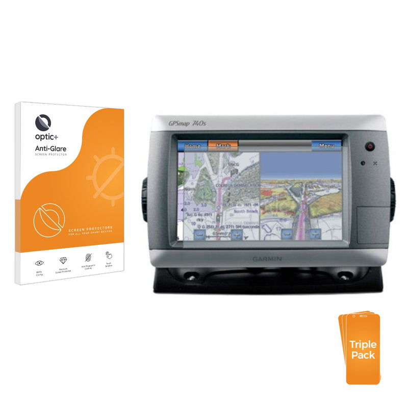 3pk Optic+ Anti-Glare Screen Protectors for Garmin GPSMAP 720s