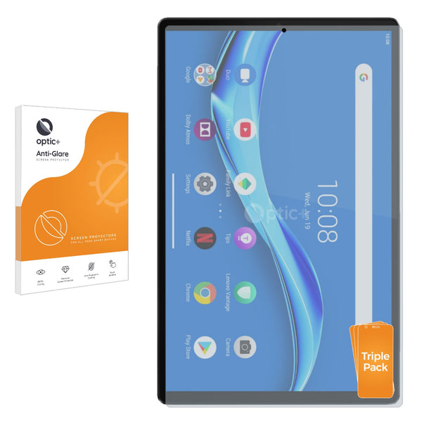 3pk Optic+ Anti-Glare Screen Protectors for Lenovo Tab M10 FHD Plus