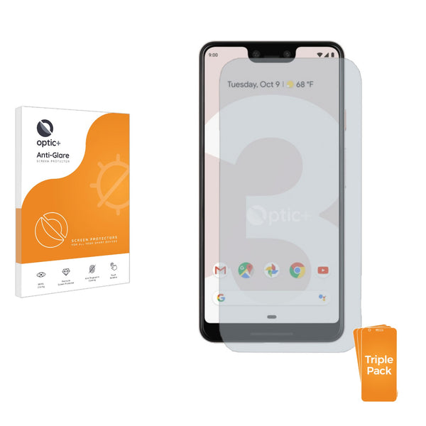 3pk Optic+ Anti-Glare Screen Protectors for Google Pixel 3 XL