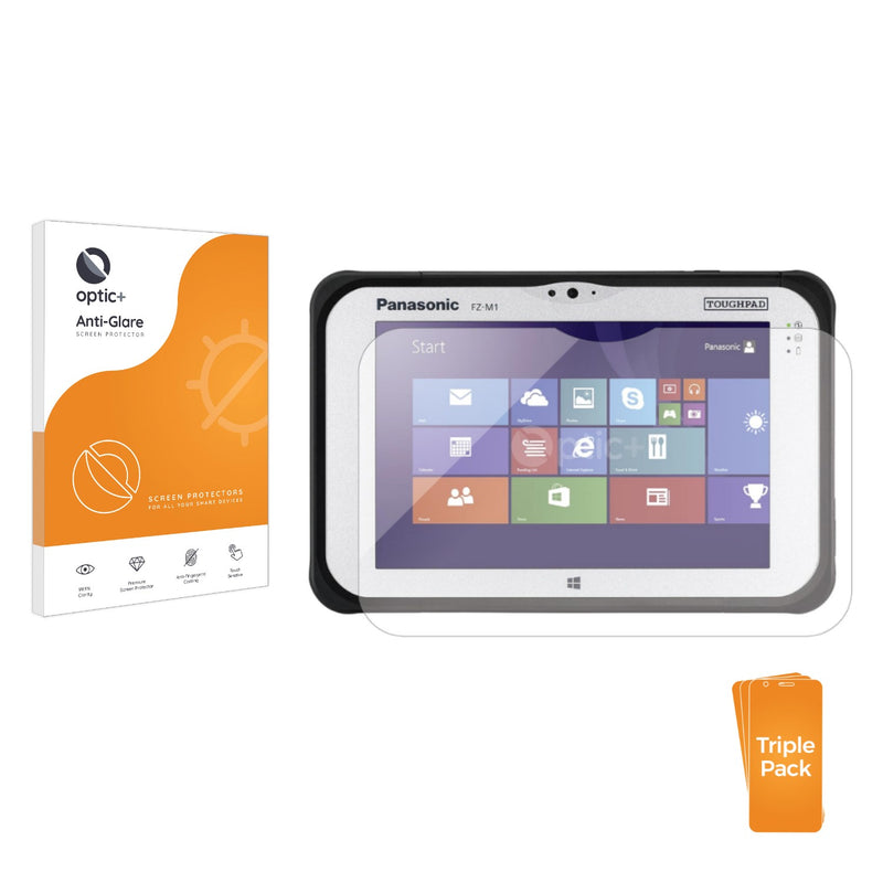 3pk Optic+ Anti-Glare Screen Protectors for Panasonic Toughpad FZ-M1