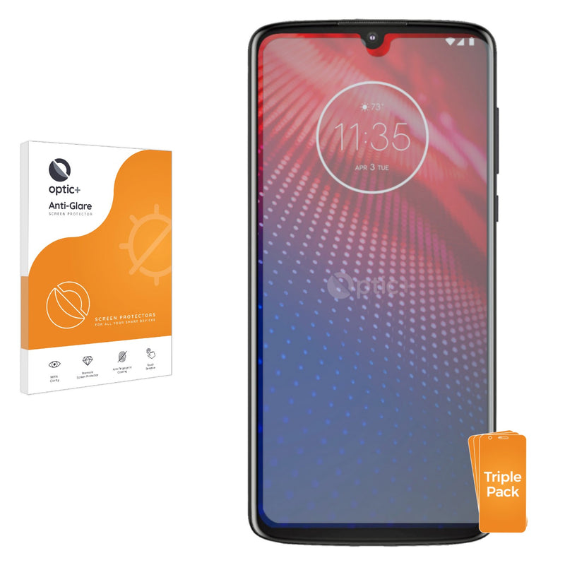 3pk Optic+ Anti-Glare Screen Protectors for Motorola Moto Z4