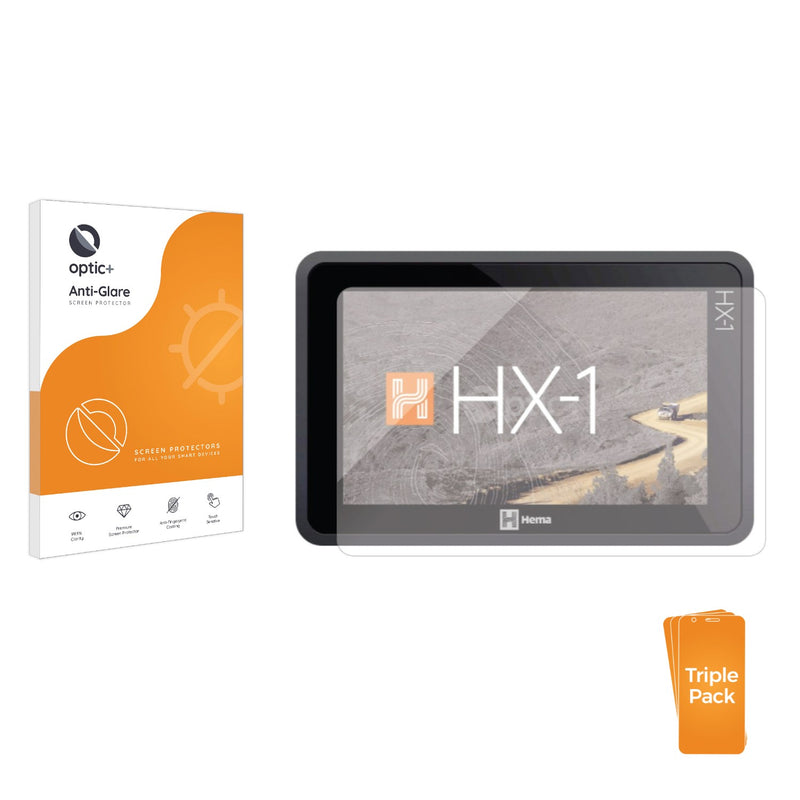 3pk Optic+ Anti-Glare Screen Protectors for Hema HX-1 Navigator