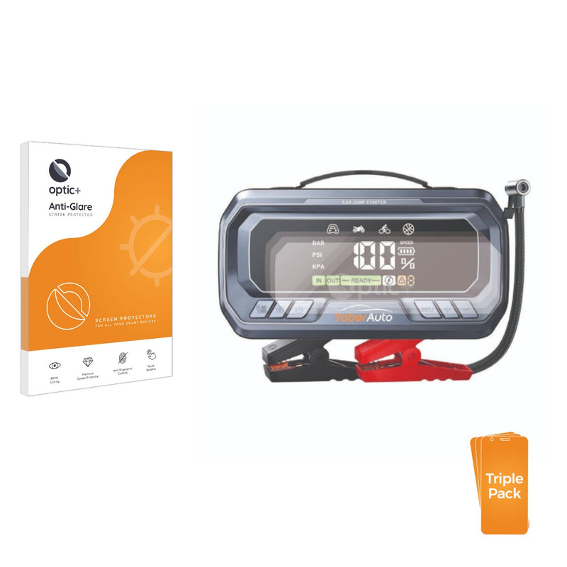 3-pack of Anti-Glare Screen Protectors for YaberAuto YA90 Jump Starter