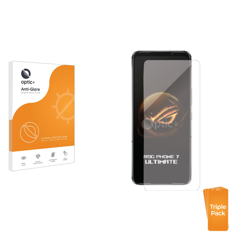 3pk Optic+ Anti-Glare Screen Protectors for Asus ROG Phone 7