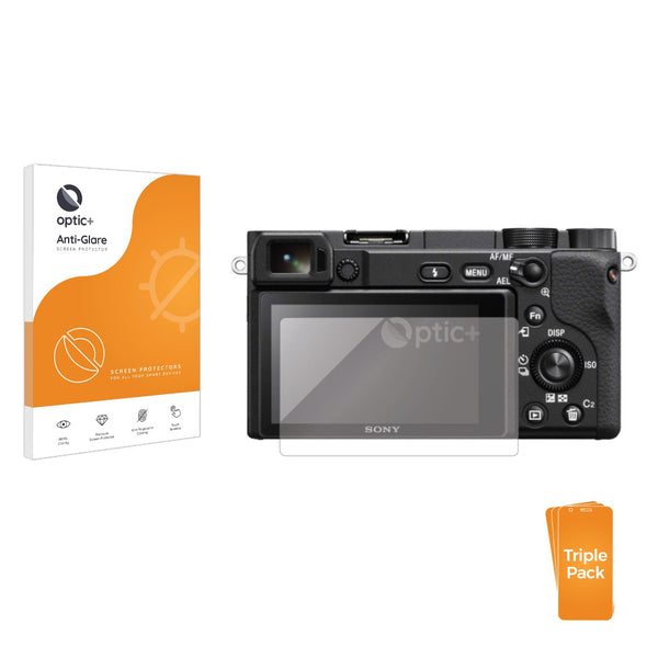 3pk Optic+ Anti-Glare Screen Protectors for Sony Alpha 6400