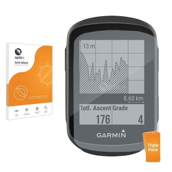 3pk Optic+ Anti-Glare Screen Protectors for Garmin Edge 130 Plus