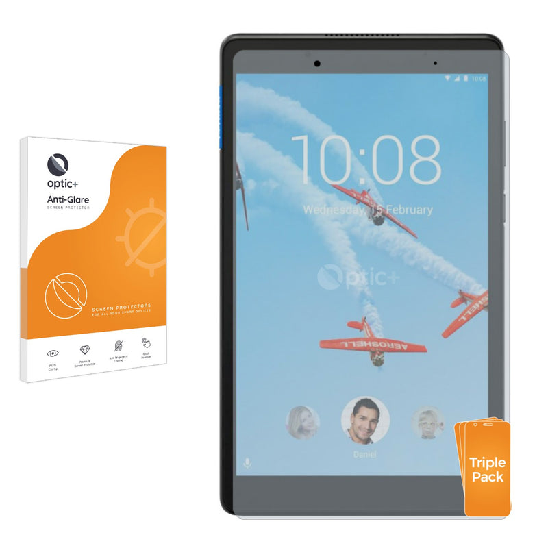 3pk Optic+ Anti-Glare Screen Protectors for Lenovo Tab E8