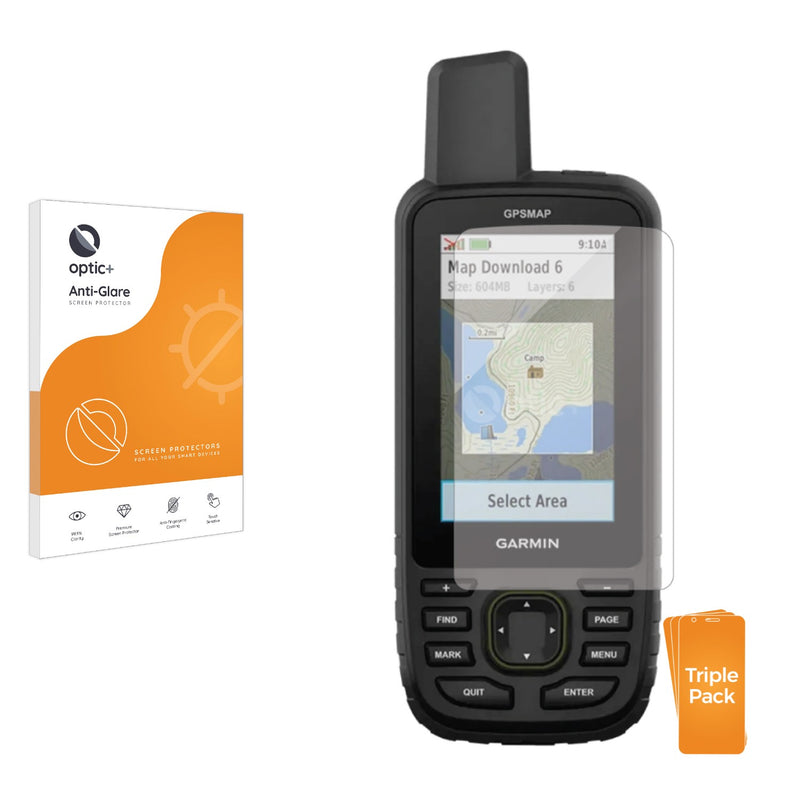 3pk Optic+ Anti-Glare Screen Protectors for Garmin GPSMAP 67