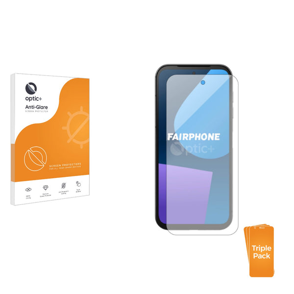 3pk Optic+ Anti-Glare Screen Protectors for Fairphone 5