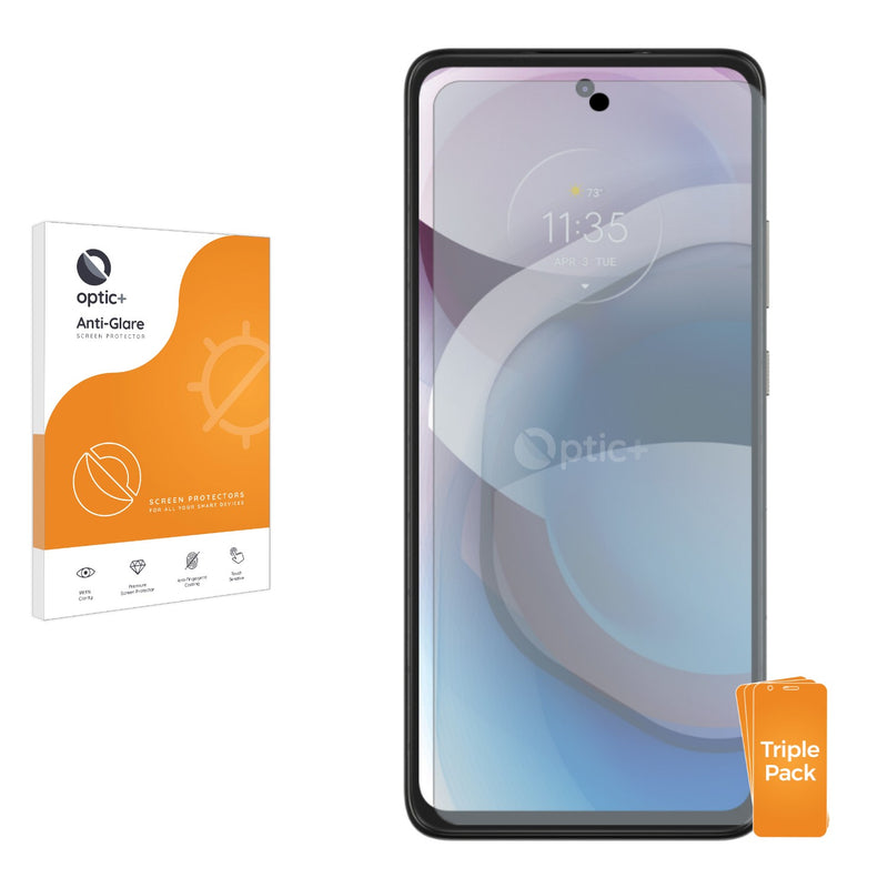 3pk Optic+ Anti-Glare Screen Protectors for Motorola One 5G UW Ace