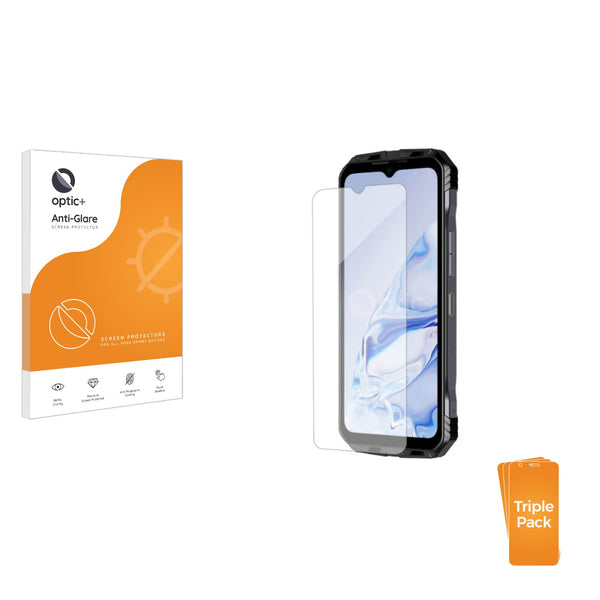 3pk Optic+ Anti-Glare Screen Protectors for Doogee S100 Pro