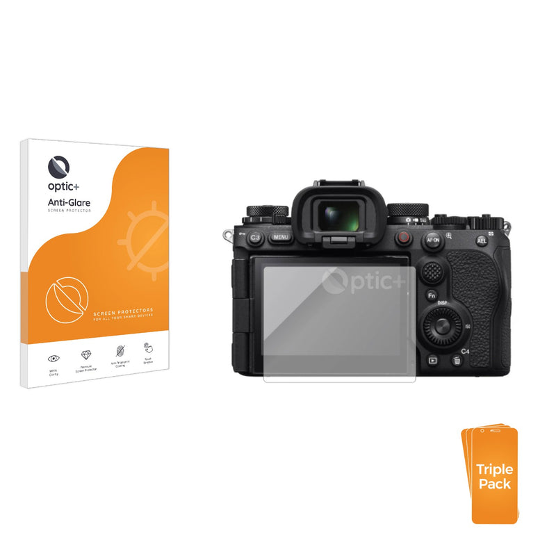 3pk Optic+ Anti-Glare Screen Protectors for Sony Alpha 9 III