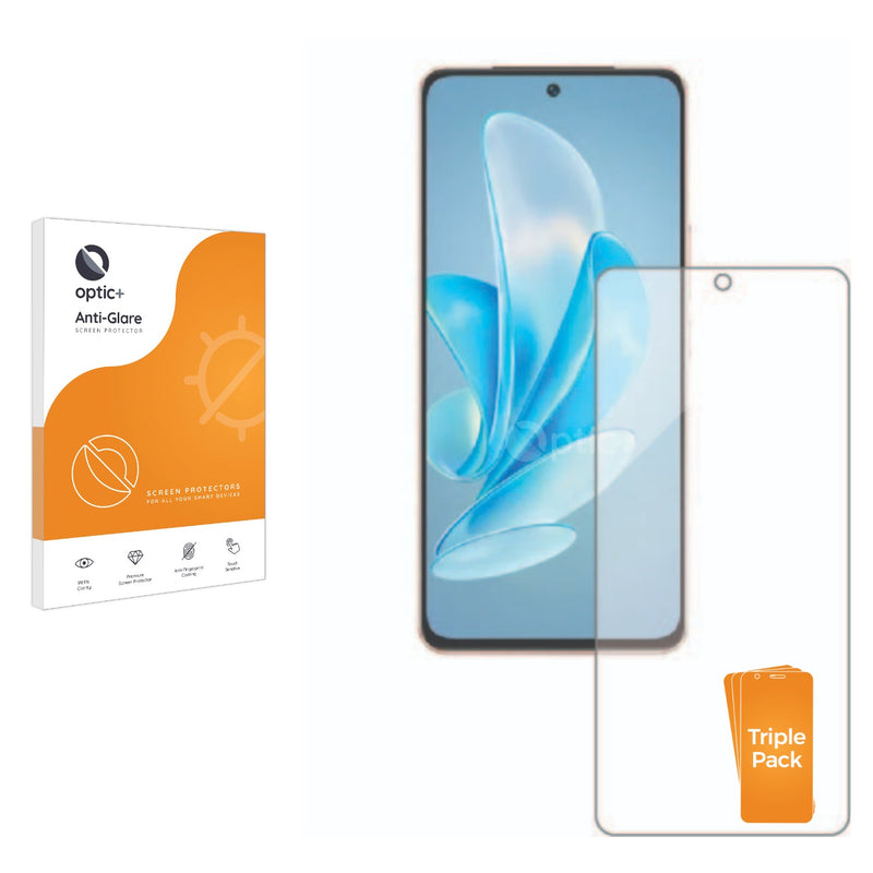 3pk Optic+ Anti-Glare Screen Protectors for Vivo V30 Lite