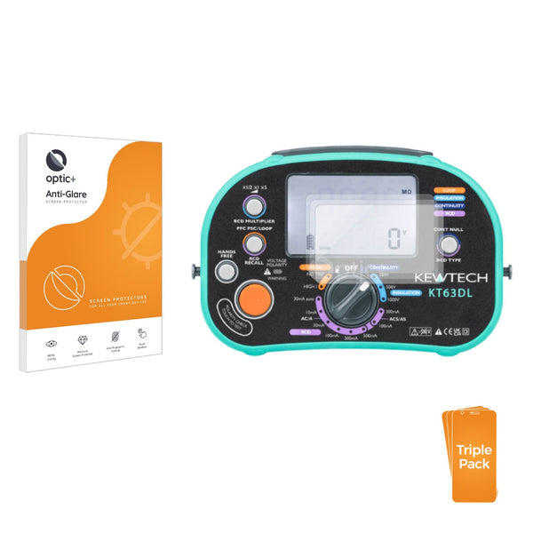 3-pack of Anti-Glare Screen Protectors for Kewtech KT63DL