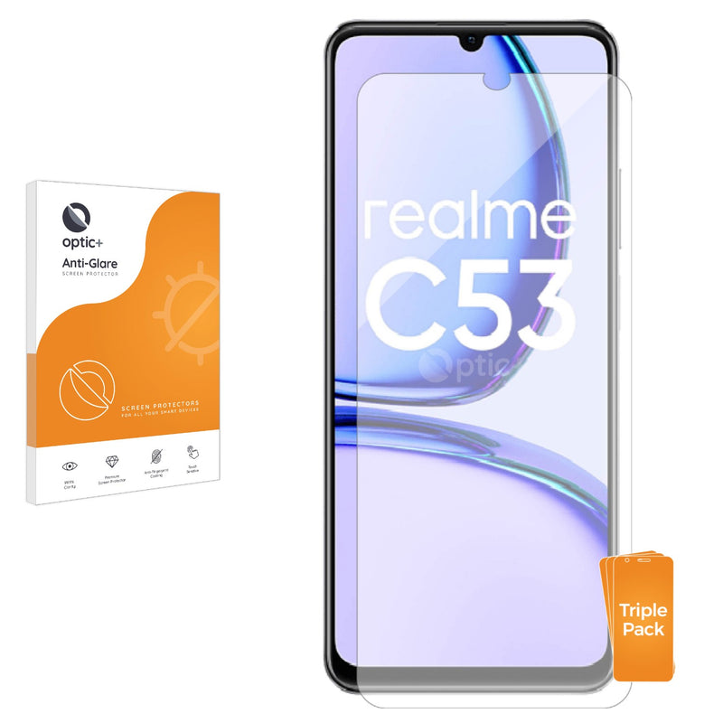 3pk Optic+ Anti-Glare Screen Protectors for realme C53