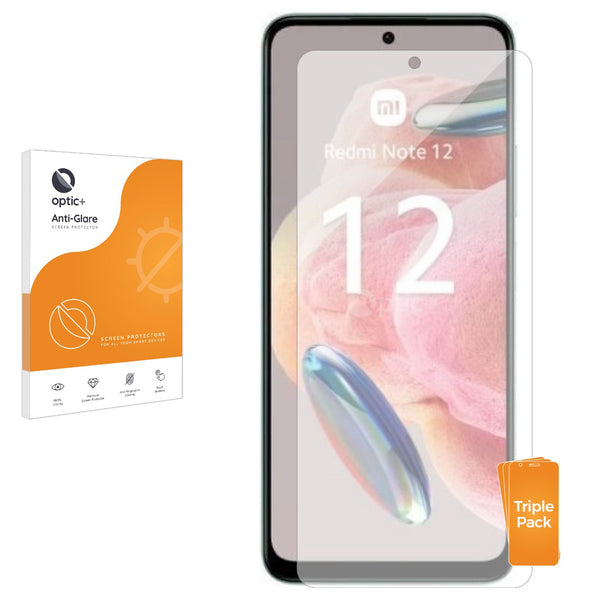 3pk Optic+ Anti-Glare Screen Protectors for Xiaomi Redmi 12