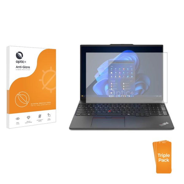 3pk Optic+ Anti-Glare Screen Protectors for Lenovo ThinkPad E16 Gen 2