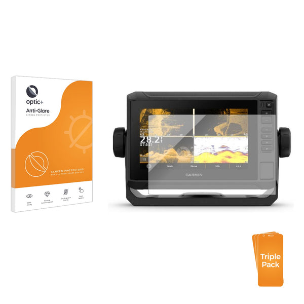 3pk Optic+ Anti-Glare Screen Protectors for Garmin Echomap UHD2 75sv