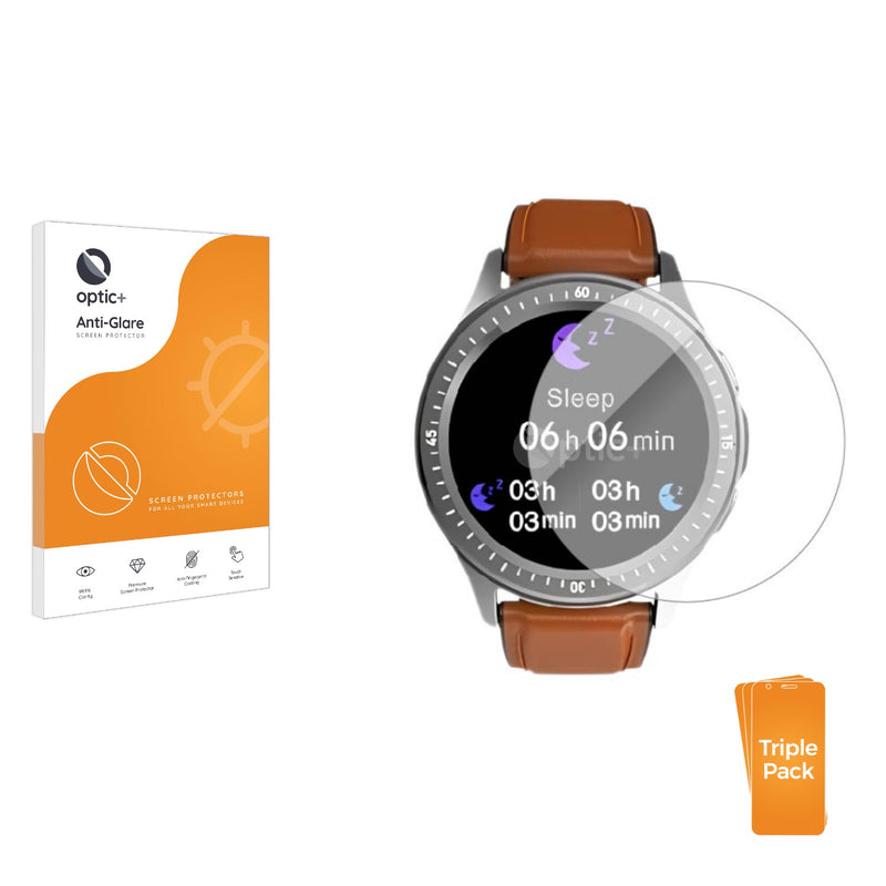 3pk Optic+ Anti-Glare Screen Protectors for Loyaa Smartwatch 1.28"