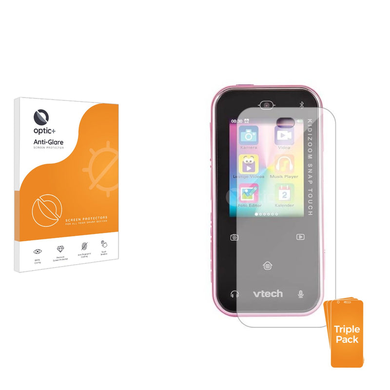 3pk Optic+ Anti-Glare Screen Protectors for Vtech Kidizoom Snap Touch