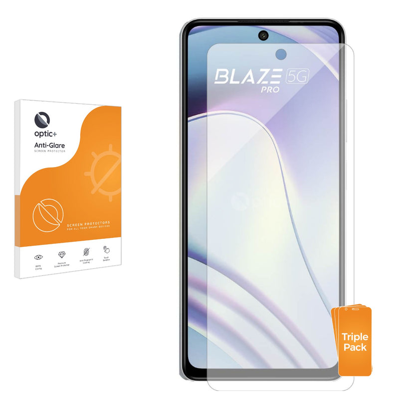 3pk Optic+ Anti-Glare Screen Protectors for Lava Blaze Pro 5G