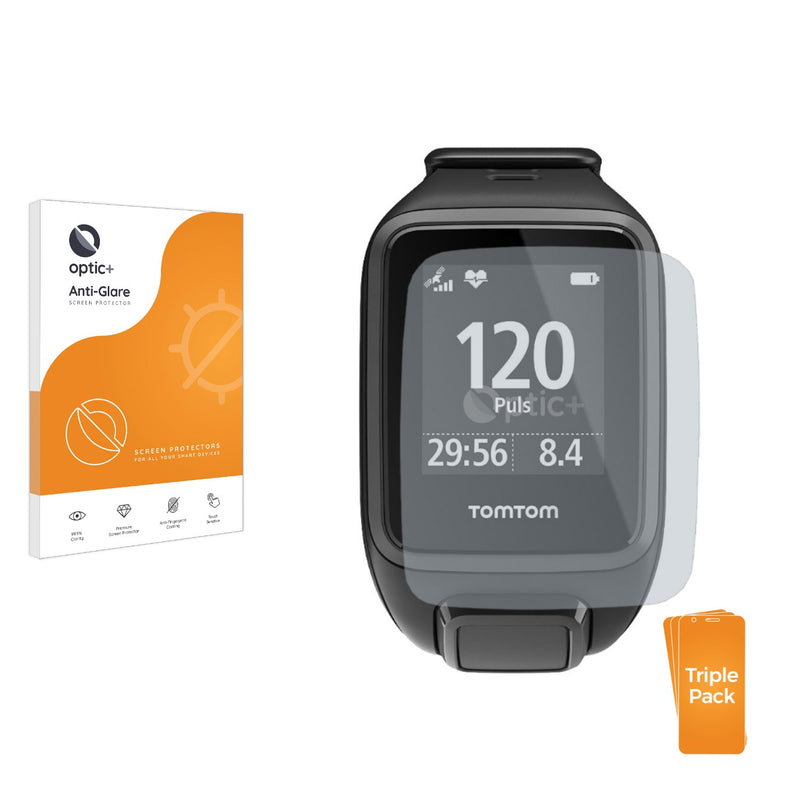 3pk Optic+ Anti-Glare Screen Protectors for TomTom Spark