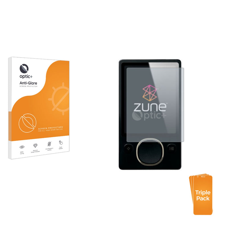 3pk Optic+ Anti-Glare Screen Protectors for Microsoft Zune 80