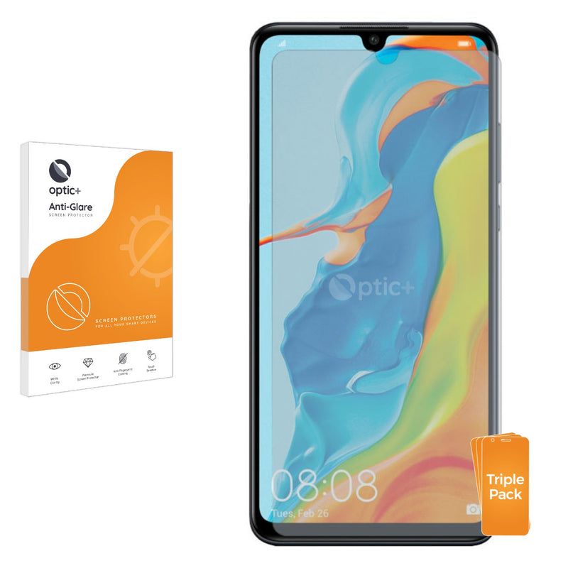 3pk Optic+ Anti-Glare Screen Protectors for Huawei P30 lite