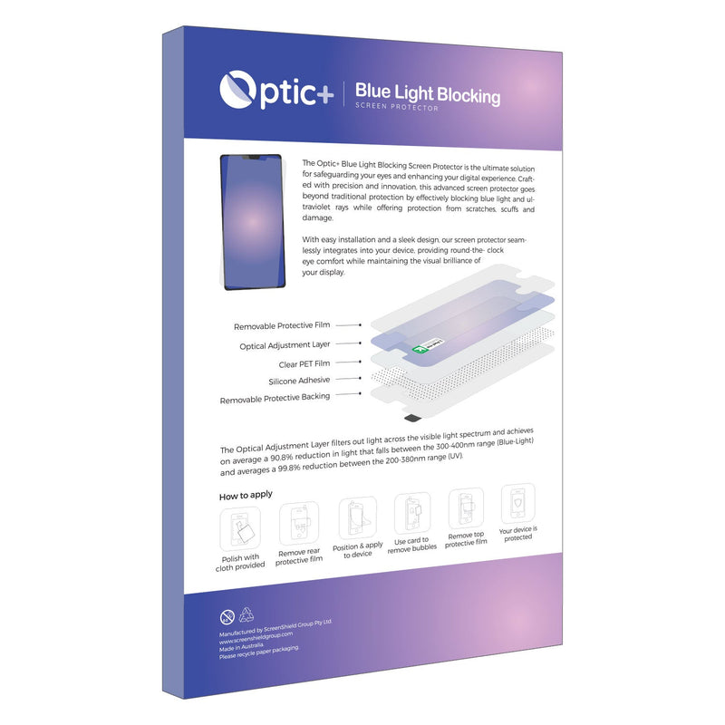 Optic+ Blue Light Blocking Screen Protector for XP-Pen Artist 12 (2nd Gen)