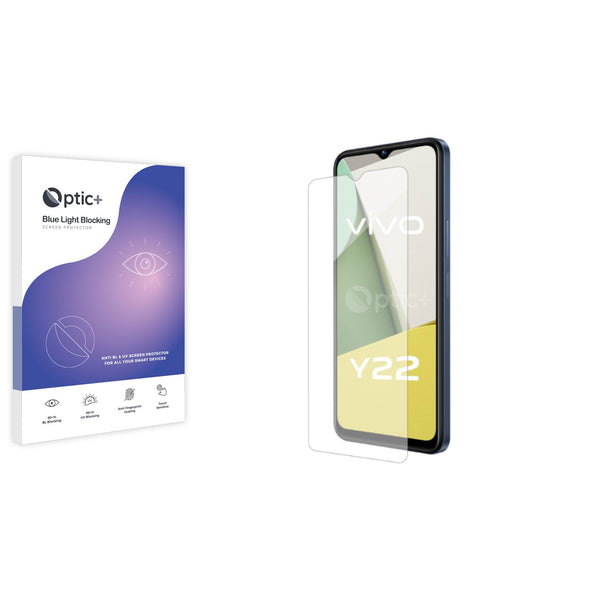 Optic+ Blue Light Blocking Screen Protector for Vivo Y22