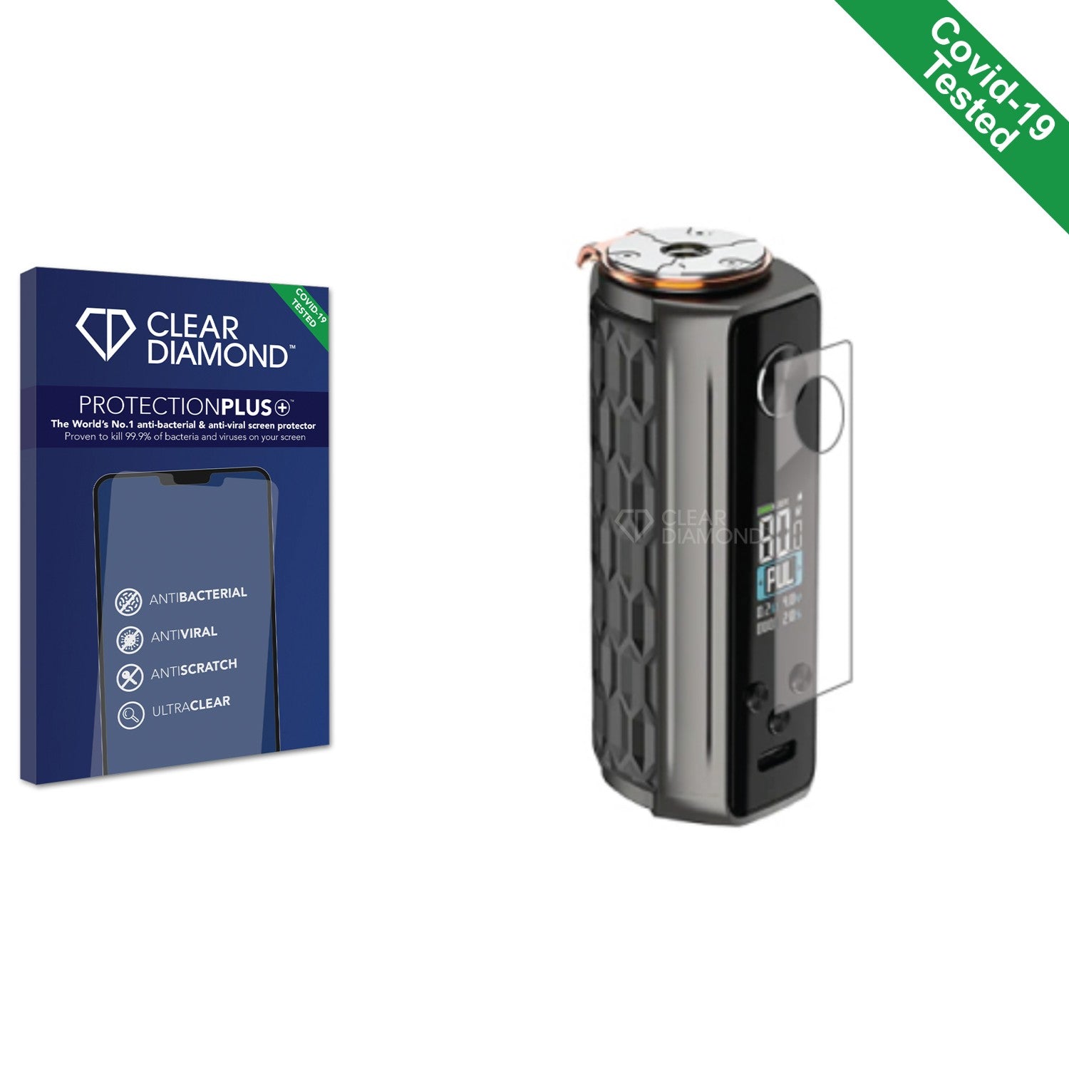 Vape Mod Protector Clear Diamond Anti-viral Screen Protector for Vaporesso Target 80 Mod ...