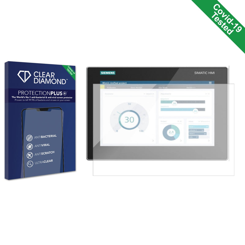 Clear Diamond Anti-viral Screen Protector for Siemens Simatic  HMI MTP1200 Unified Comfort