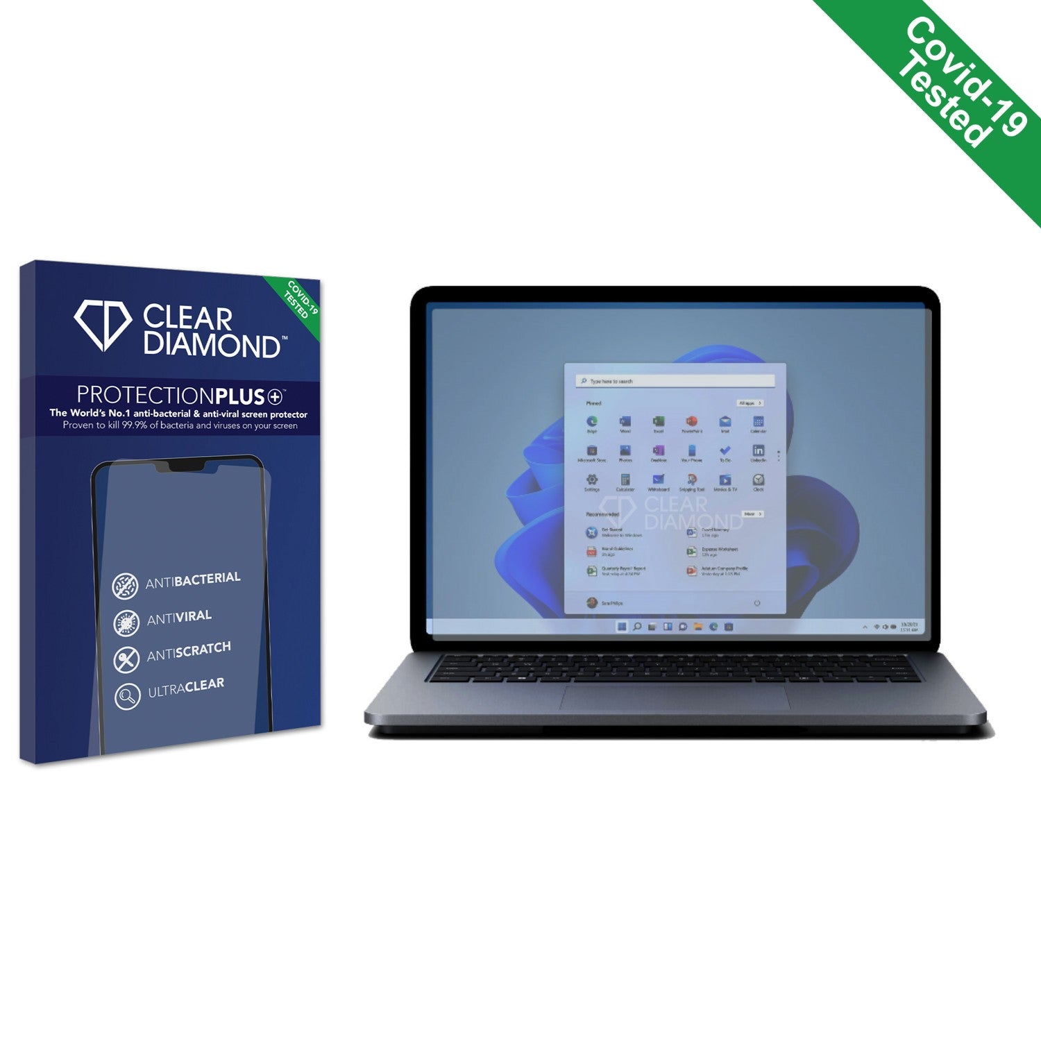Clear Diamond Anti-viral Screen Protector for Microsoft Surface Laptop ...