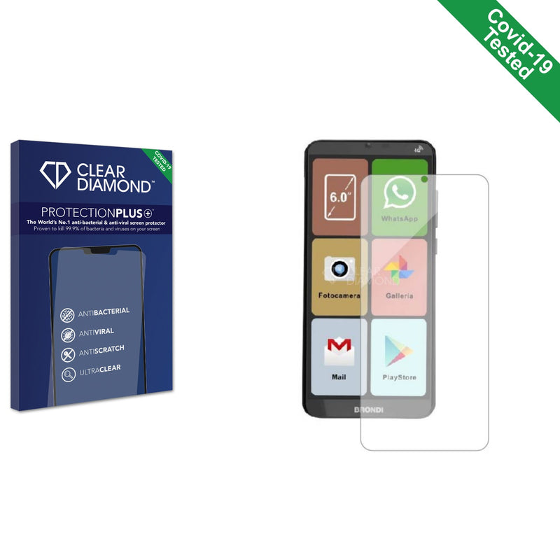 Clear Diamond Anti-viral Screen Protector for Brondi Amico XL