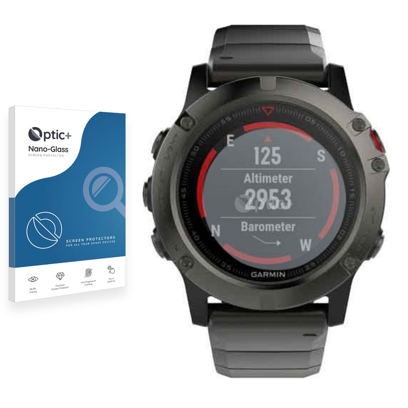 Optic+ Nano Glass Screen Protector for Garmin fenix 5X (51 mm)