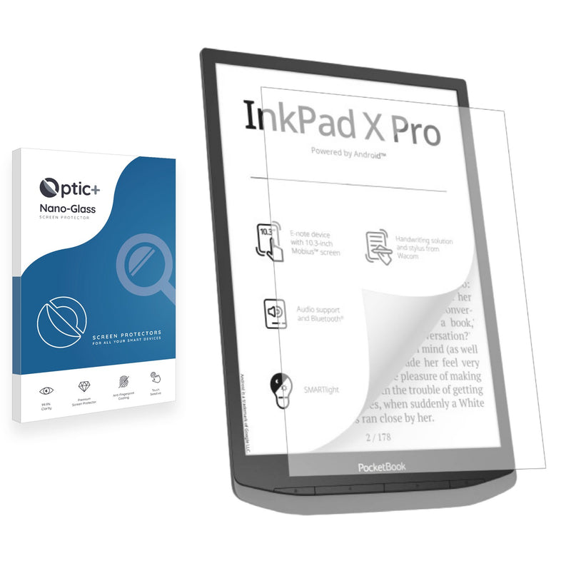 Optic+ Nano Glass Screen Protector for PocketBook InkPad X Pro