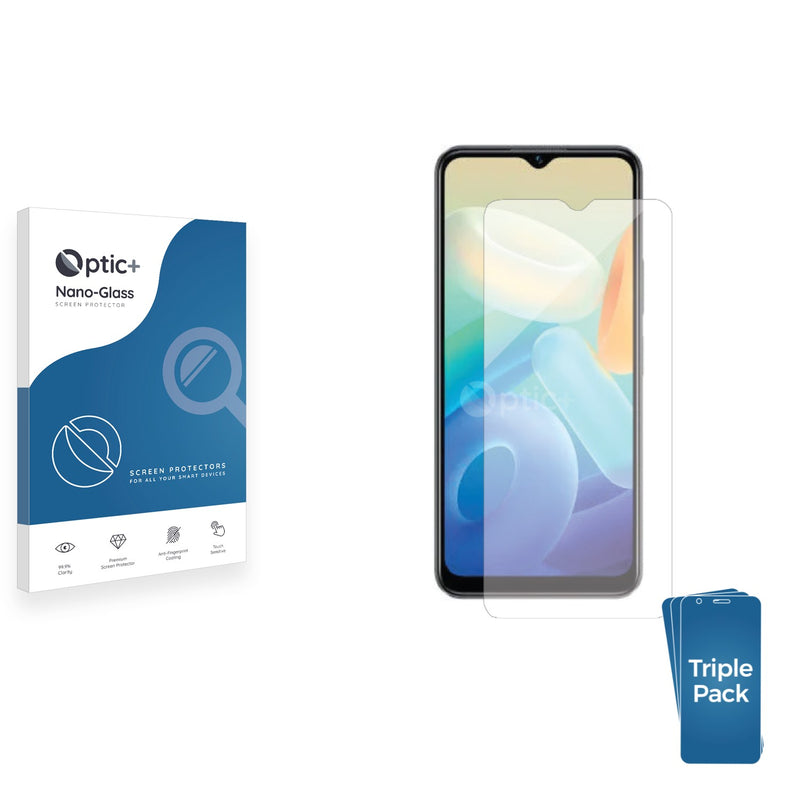 3pk Optic+ Nano Glass Screen Protectors for Vivo Y16