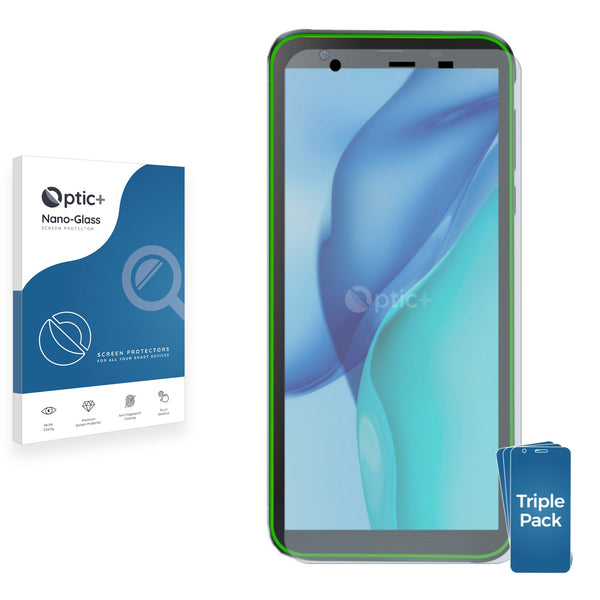 3pk Optic+ Nano Glass Screen Protectors for Blackview BV6300 Pro