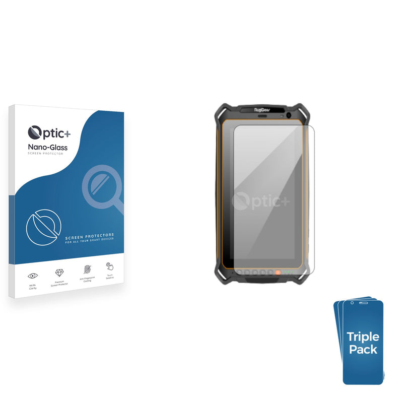 3pk Optic+ Nano Glass Screen Protectors for RugGear RG930i