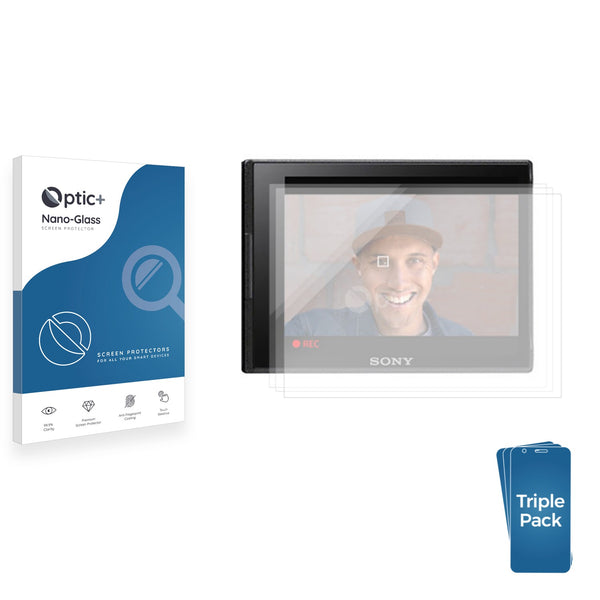3-pack of Nano Glass screen protectors for Sony ZV-1A