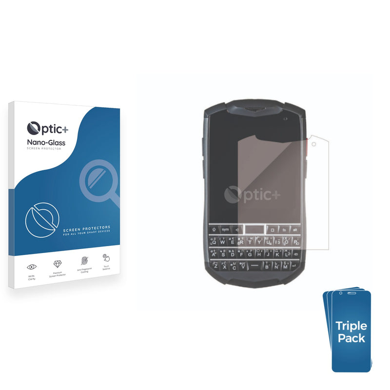 3pk Optic+ Nano Glass Screen Protectors for Unihertz Titan Pocket