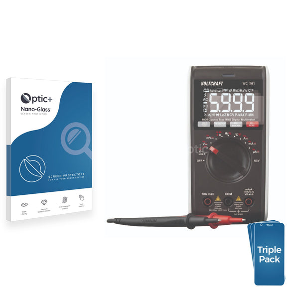 3-pack of Nano Glass screen protectors for Voltcraft VC191