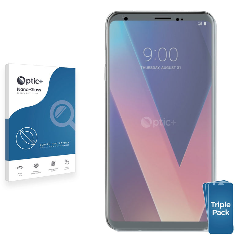 3pk Optic+ Nano Glass Screen Protectors for LG V30