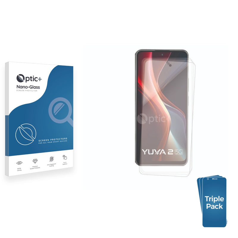 3-pack of Nano Glass screen protectors for Lava Yuva 2 5G