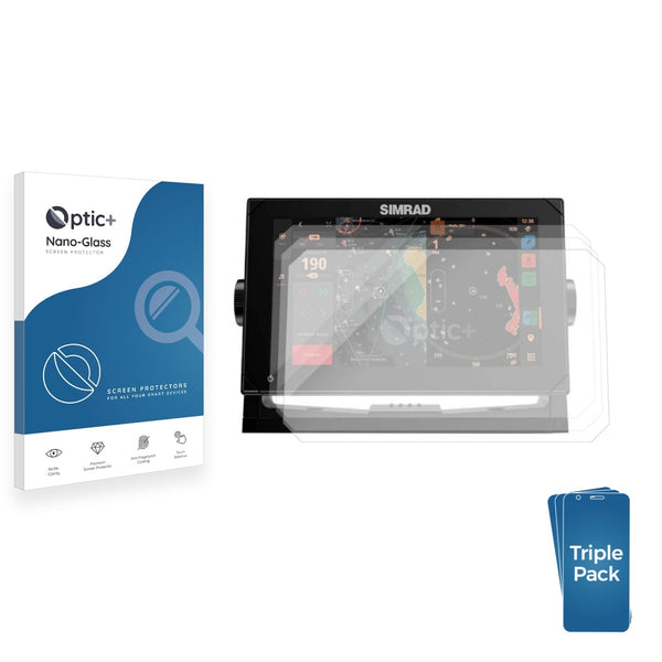 3-pack of Nano Glass screen protectors for Simrad NSX 3009 Sounder 9"