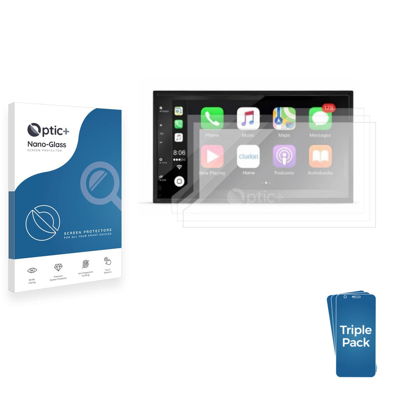 3-pack of Nano Glass screen protectors for Clarion FX450