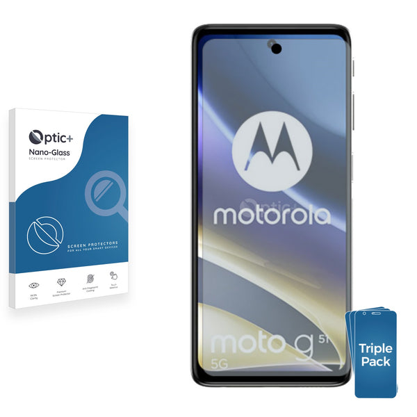 3pk Optic+ Nano Glass Screen Protectors for Motorola Moto G51