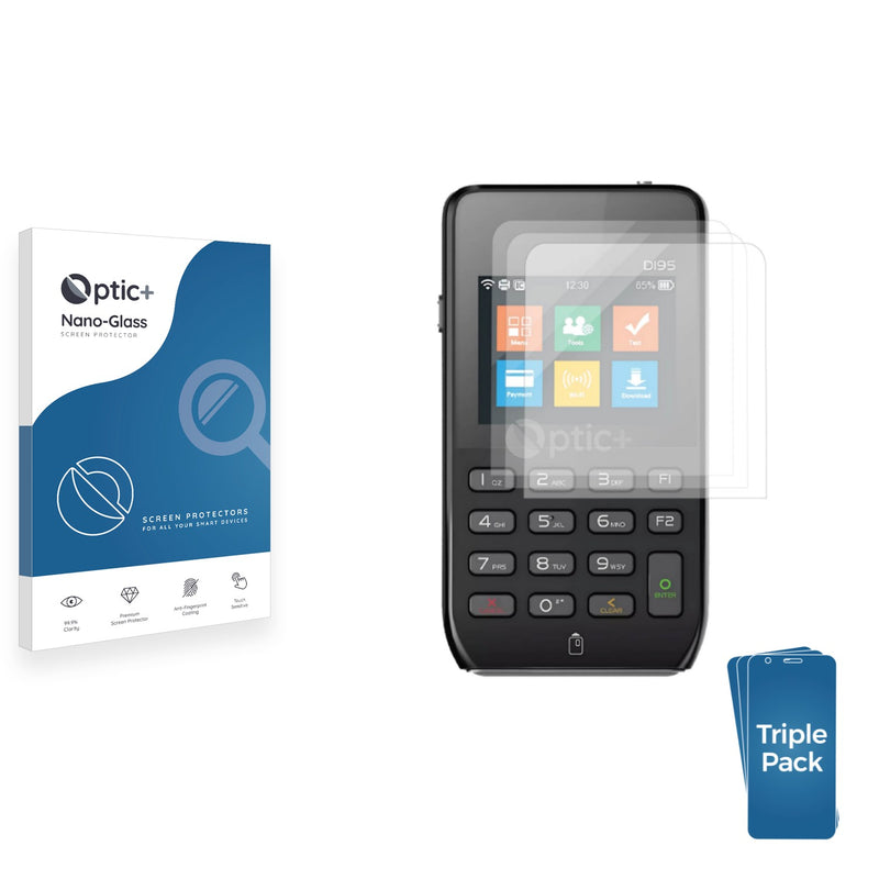 3-pack of Nano Glass screen protectors for Pax A8900 K4